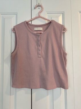 Abercrombie Pink Waffle Top | Size M